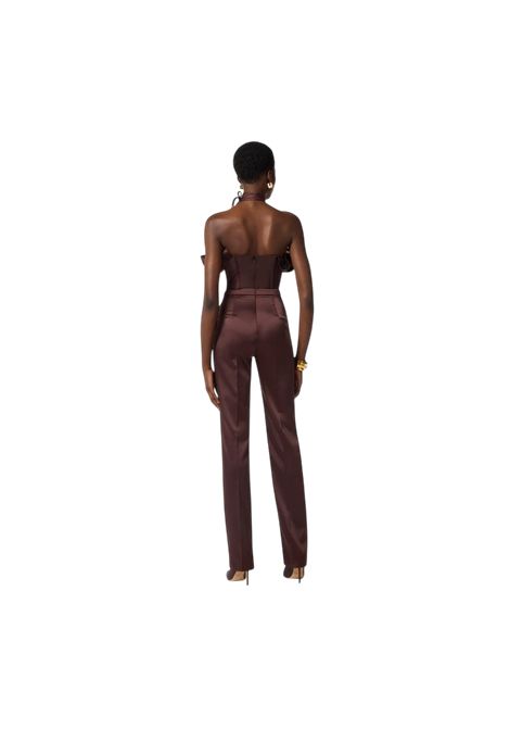 Tuta in raso stretch con maxi ruche ELISABETTA FRANCHI | Tute | TU06562E2644
